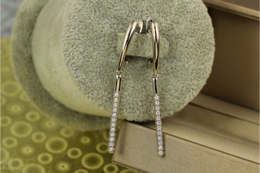 Сережки підвіски Xuping Jewelry Палички 4,5 см сріблясті