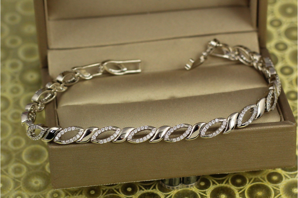 Браслет Xuping Jewelry Праліне 17 см 5 мм сріблястий
