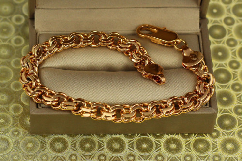 Браслет Xuping Jewelry круглий бісмарк 21 см 8 мм золотистий