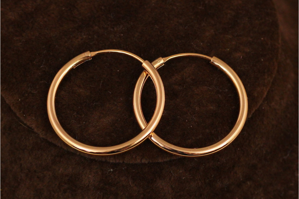 Серьги кольца Xuping Jewelry 2,5 см золотистые