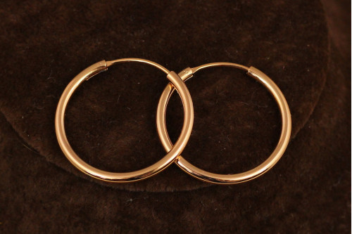 Серьги кольца Xuping Jewelry 2,5 см золотистые