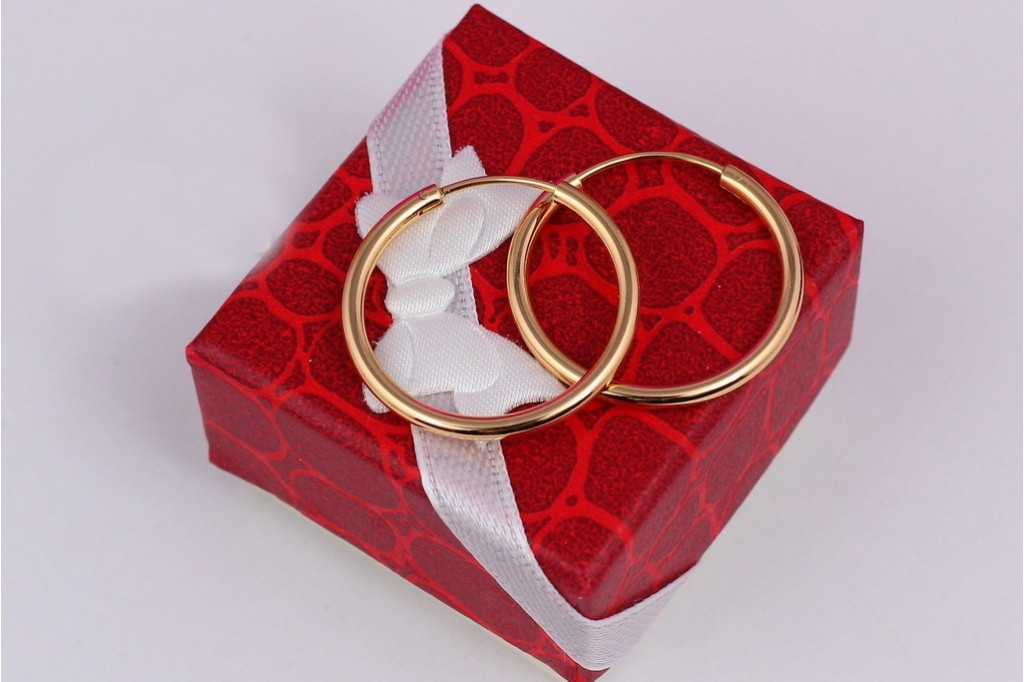Серьги кольца Xuping Jewelry 2,5 см золотистые