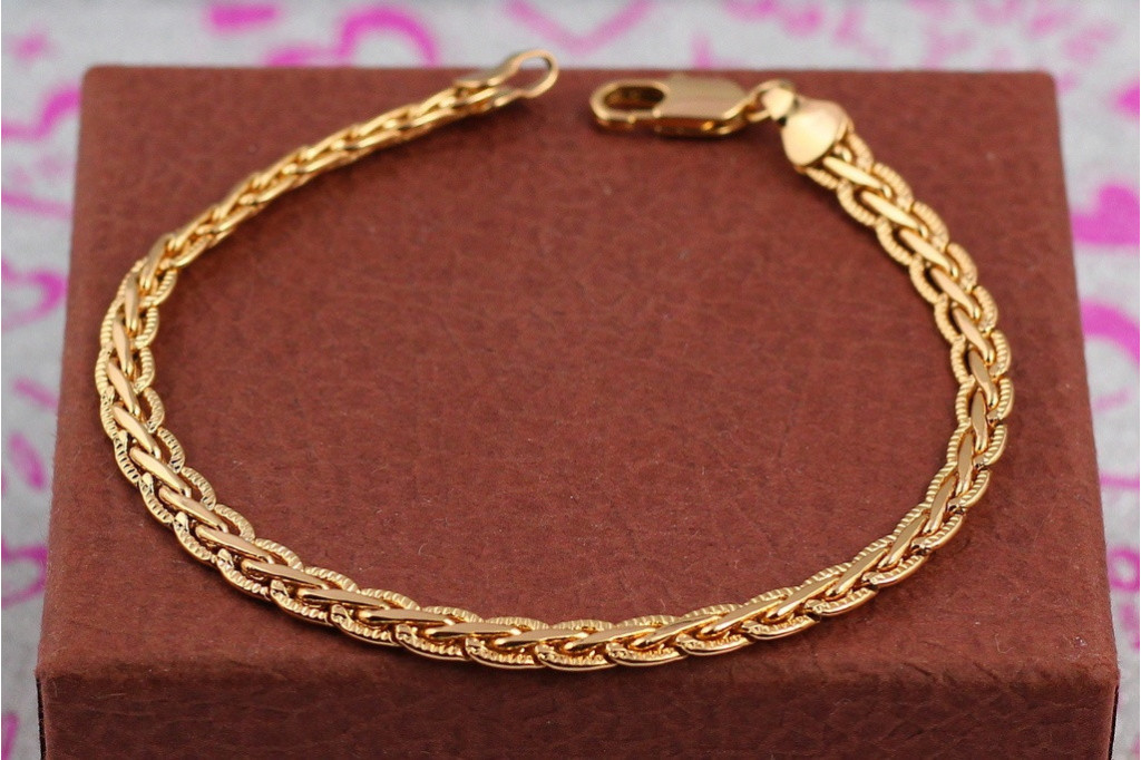 Браслет Xuping Jewelry косичка 19 см 5 мм золотистий