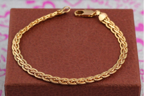 Браслет Xuping Jewelry косичка 19 см 5 мм золотистий