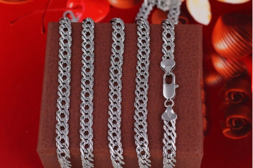Ланцюг Xuping Jewelry ромб з огранюванням 50 см 6 мм сріблястий