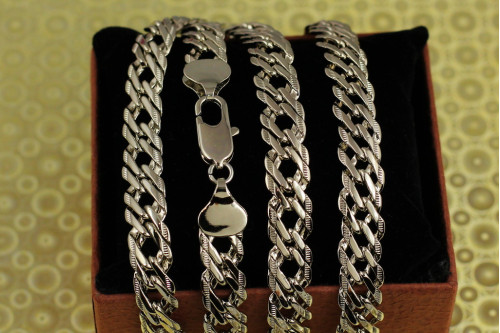 Цепь Xuping Jewelry ромб с огранкой 60 см 10 мм серебристая