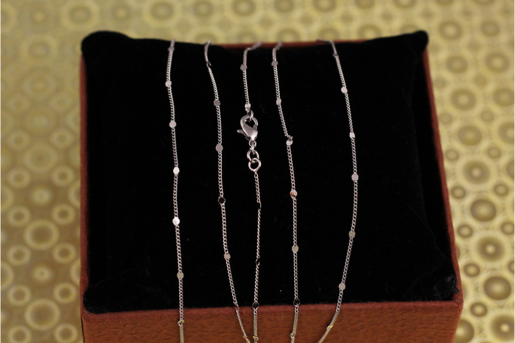Цепь Xuping Jewelry панцырная с круглыми вставками 45 см 0,8 мм серебристая