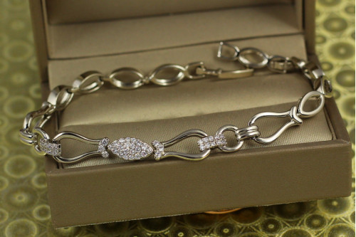 Браслет Xuping Jewelry кузня 17,5 см 8 мм сріблястий