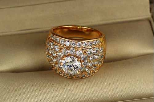 Кільце Xuping Jewelry бочечка з камінням р 18 золотисте
