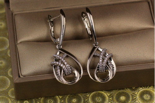 Сережки Xuping Jewelry підвіски Денді 4 см сріблясті