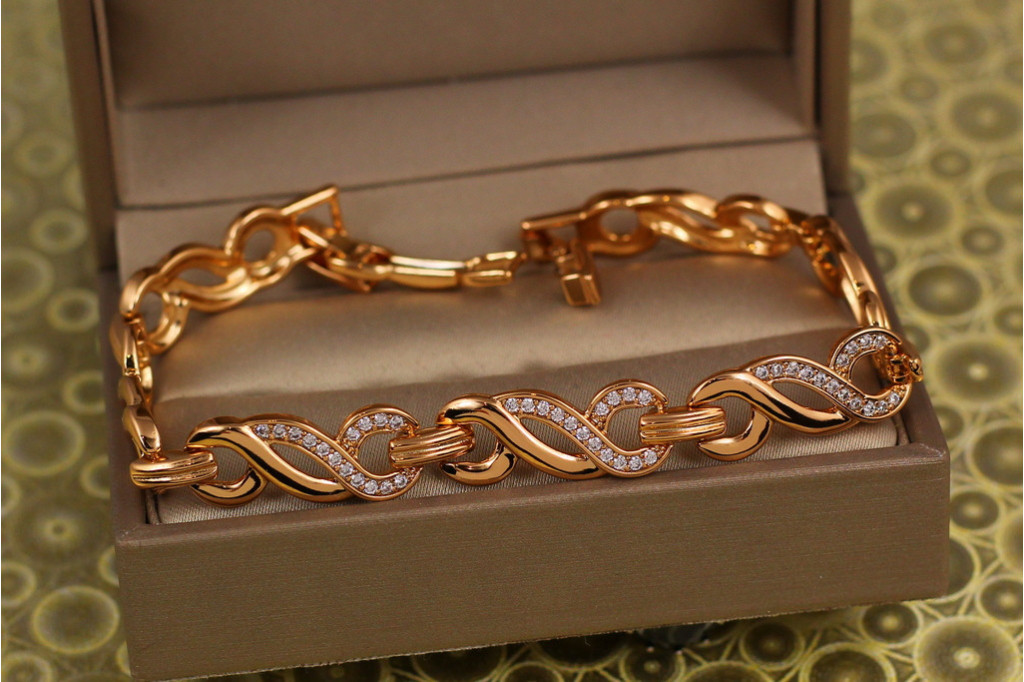 Браслет Xuping Jewelry Махараджа 19,5 см 8 мм золотистий