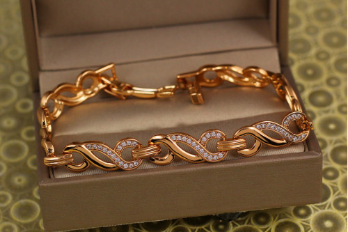 Браслет Xuping Jewelry Махараджа 17,5 см 8 мм золотистий