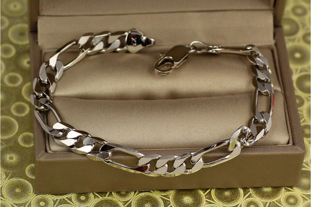 Браслет Xuping Jewelry фигаро 19 см 6,5 мм серебристый