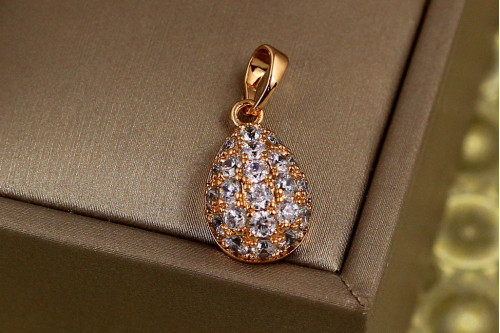 Кулон Xuping Jewelry крапля з фіанітів 1.8 см золотистий
