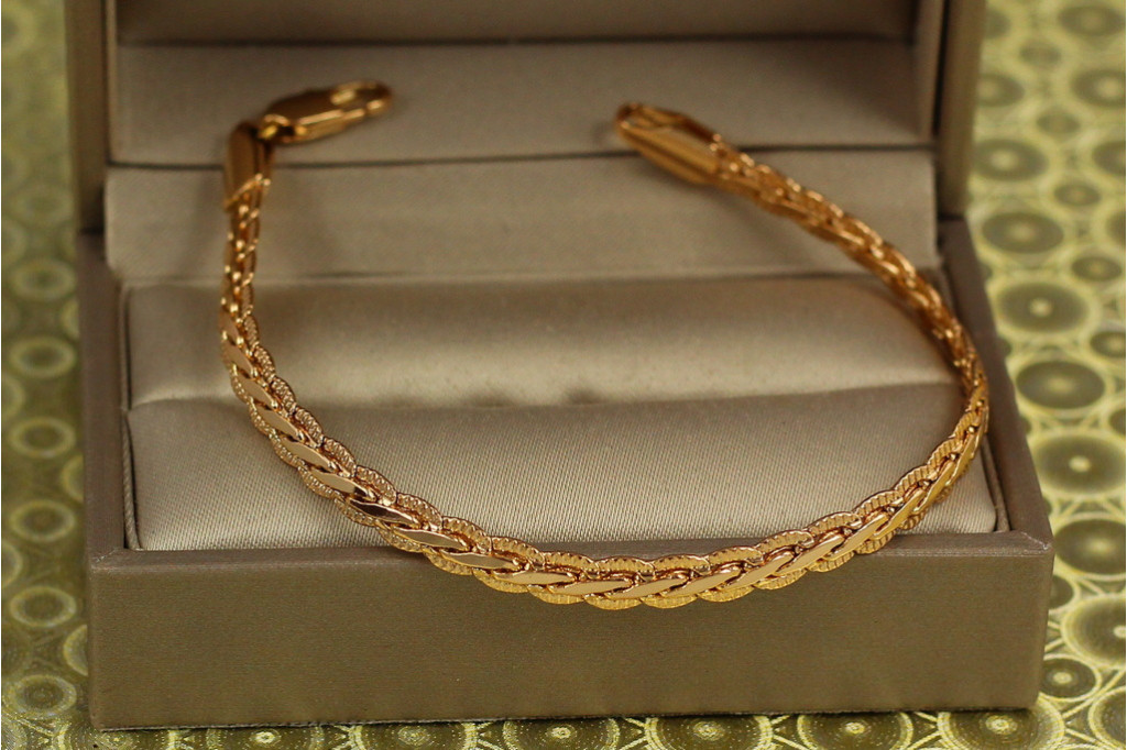 Браслет Xuping Jewelry косичка 17 см 4 мм золотистий