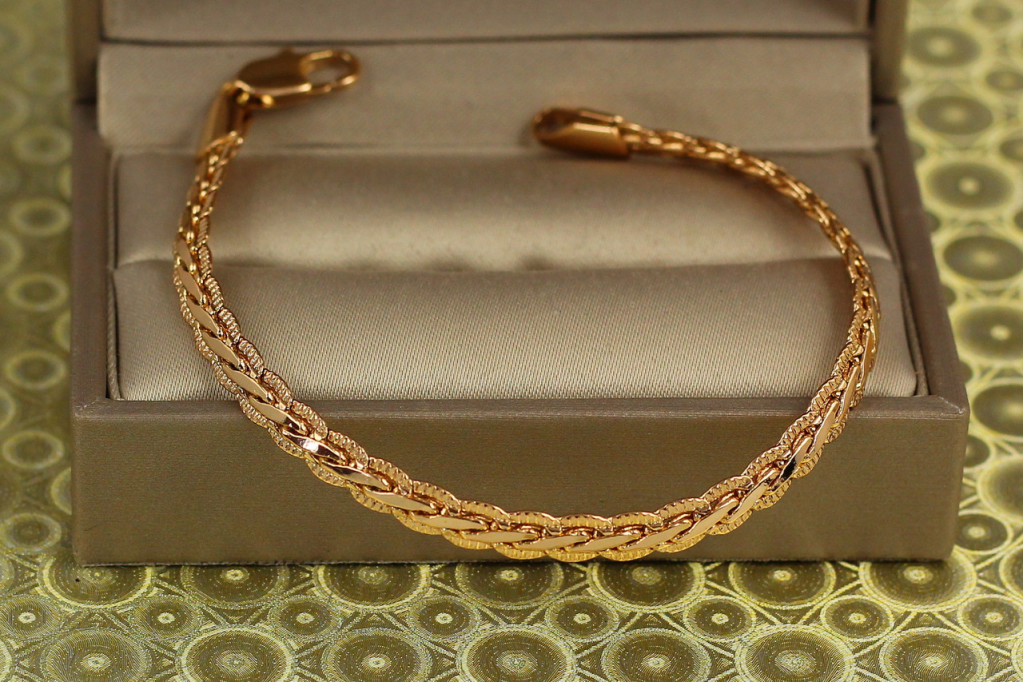 Браслет Xuping Jewelry косичка 17 см 4 мм золотистий