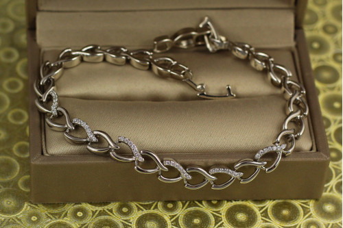 Браслет Xuping Jewelry лицевая петля 19,5 см 5 мм серебристый