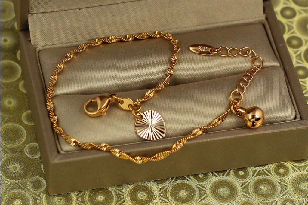 Браслет Xuping Jewelry спираль 17 см 2 мм золотистый