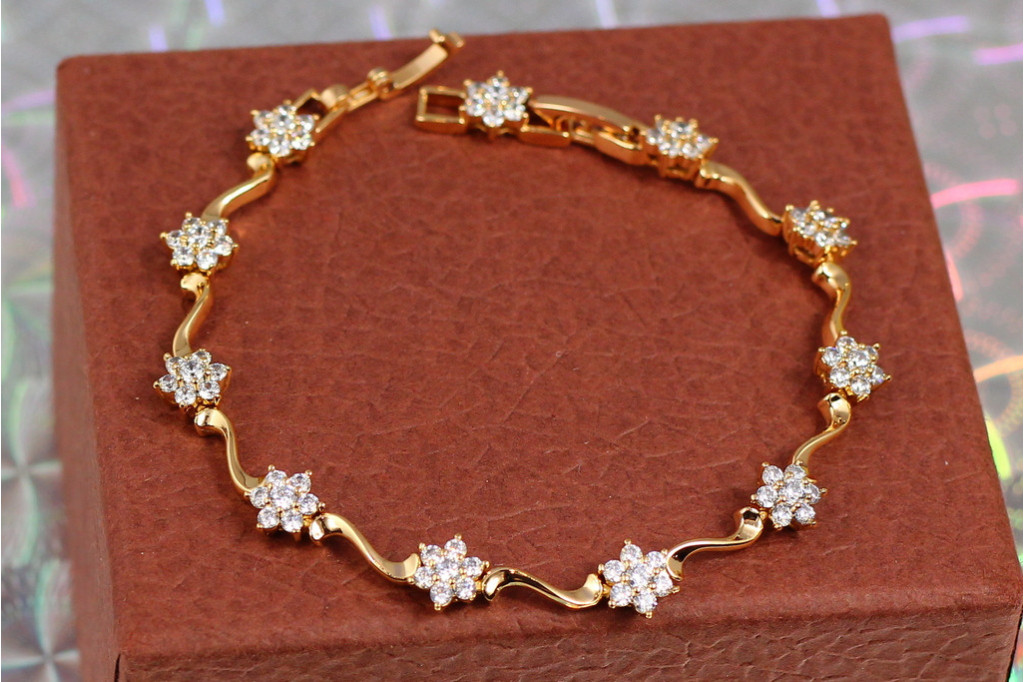 Браслет Xuping Jewelry лето 21 см 7 мм золотистый