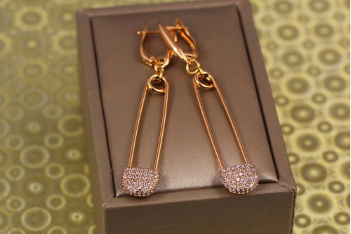 Сережки підвіски Xuping Jewelry шпильки 6 см золотисті