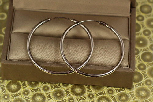 Сережки кільця Xuping Jewelry 4 см сріблясті