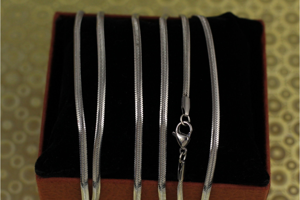 Ланцюг Xuping Jewelry плоский снейк 50 см 3 мм сріблястий