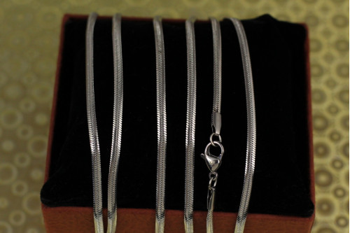Ланцюг Xuping Jewelry плоский снейк 50 см 3 мм сріблястий