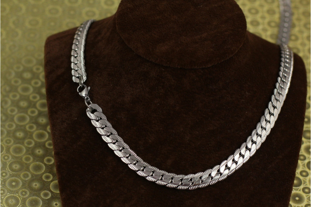 Ланцюг Xuping Jewelry плотний панцирний з огранкою 60 см 8 мм сріблястий