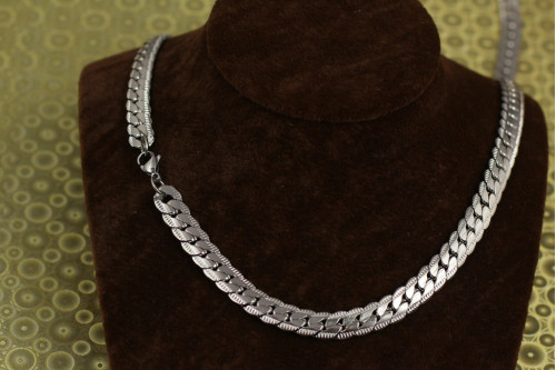 Ланцюг Xuping Jewelry плотний панцирний з огранкою 60 см 8 мм сріблястий