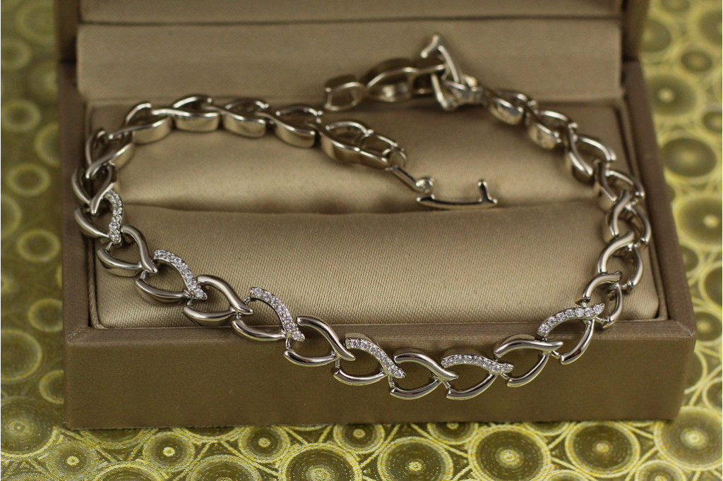 Браслет Xuping Jewelry лицевая петля 21,5 см 5 мм серебристый