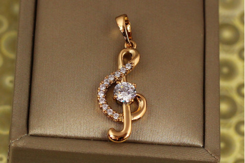 Кулон Xuping Jewelry Скрипичный ключ 2,5 см золотистый
