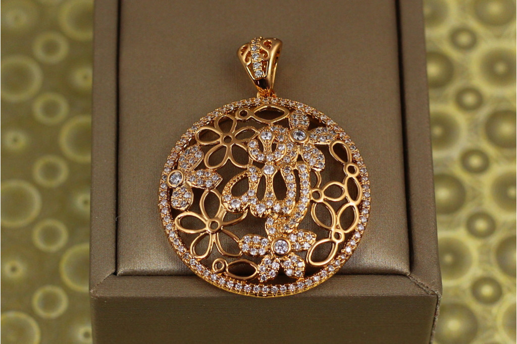 Кулон Xuping Jewelry мусульманский Цветы Ислама 3,2 см золотистый