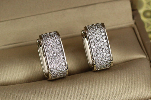 Серьги Xuping Jewelry квадратные колечки 1.8 см серебристые