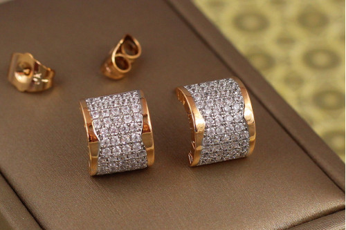 Сережки гвоздики Xuping Jewelry бомонд з родієм 12 мм золотисті
