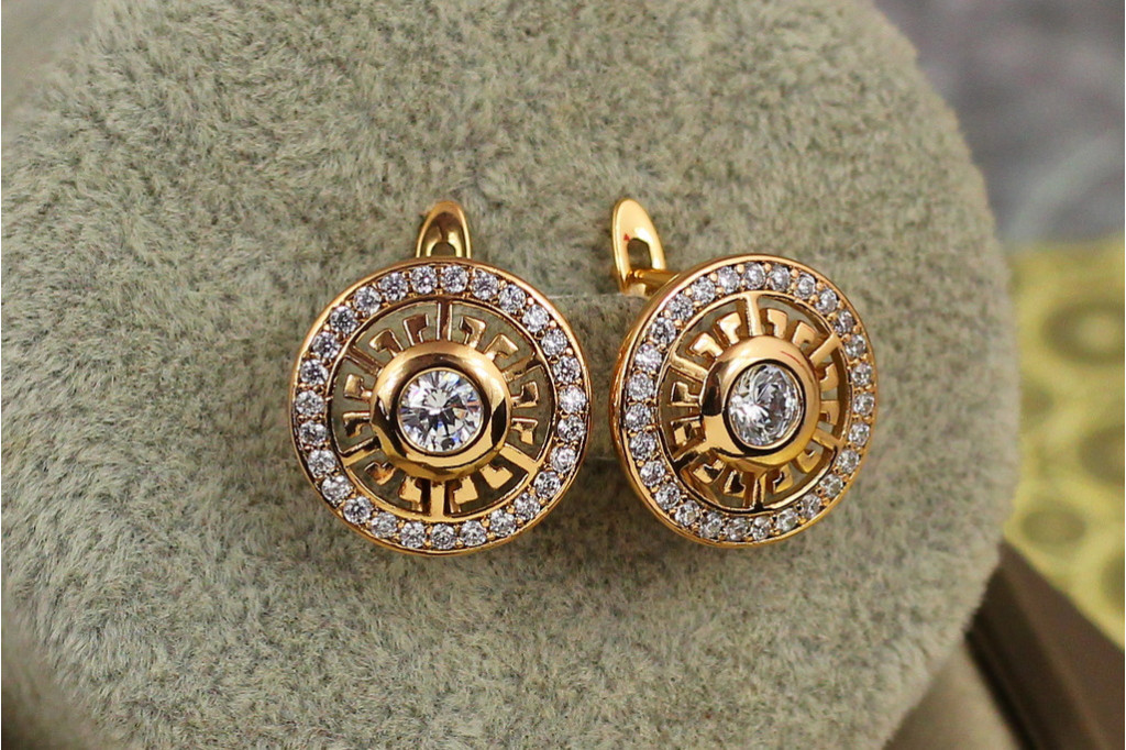 Серьги  Xuping Jewelry солнце Версаче 1,5 см золотистые