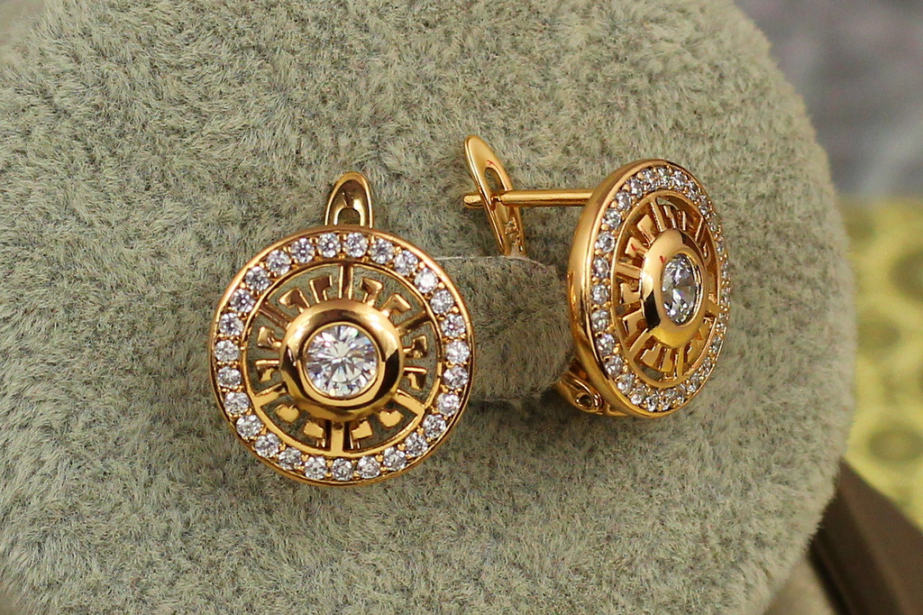 Серьги  Xuping Jewelry солнце Версаче 1,5 см золотистые