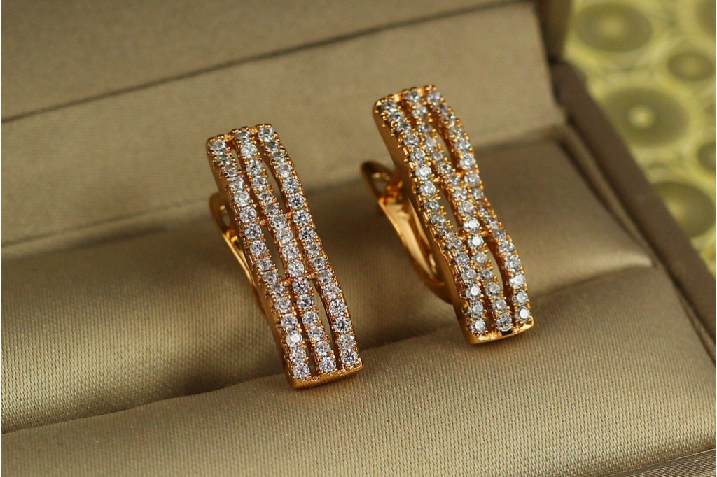 Сережки Xuping Jewelry шезлонг 2 см золотисті