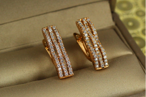 Сережки Xuping Jewelry шезлонг 2 см золотисті
