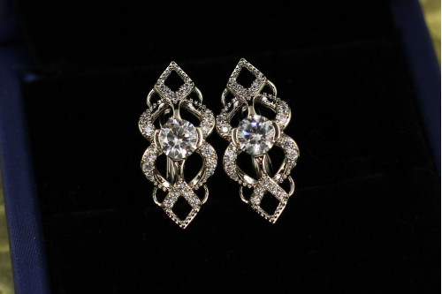 Серьги Xuping Jewelry готика 2,2 см серебристые