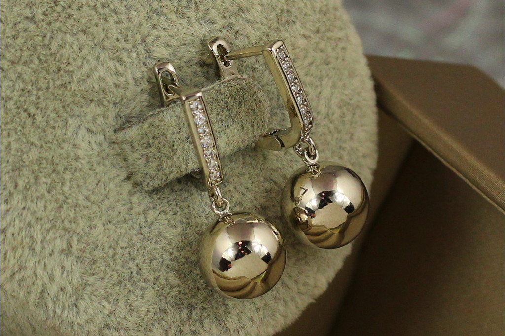 Сережки Xuping Jewelry кульки 10 мм 2.5 см сріблясті