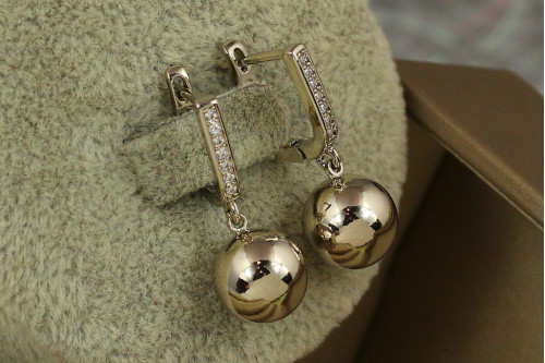 Сережки Xuping Jewelry кульки 10 мм 2.5 см сріблясті