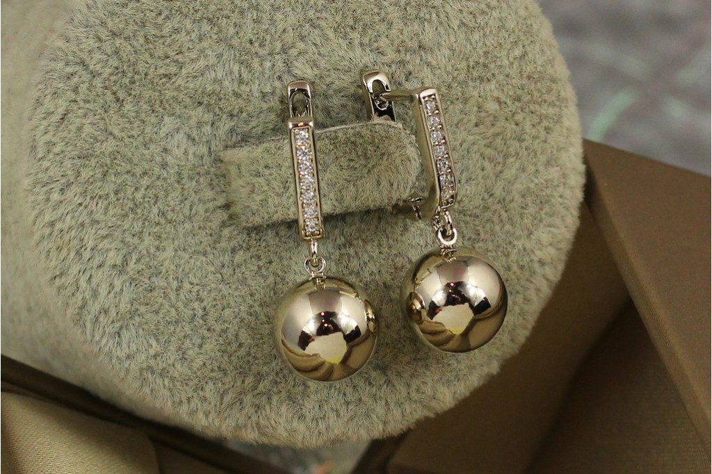 Сережки Xuping Jewelry кульки 10 мм 2.5 см сріблясті
