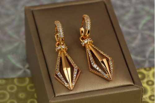 Сережки підвіски Xuping Jewelry ліхтарик 4,2 см золотисті