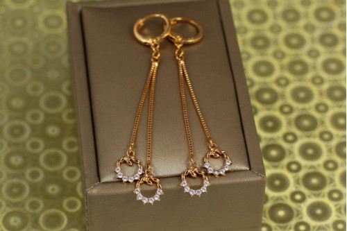 Сережки підвіски Xuping Jewelry віночок 6,4 см золотисті