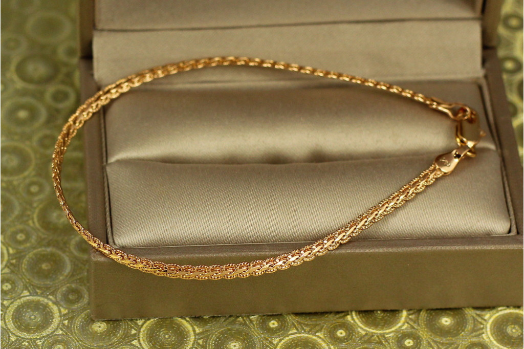 Браслет Xuping Jewelry косичка 19 см 2,5 мм золотистий