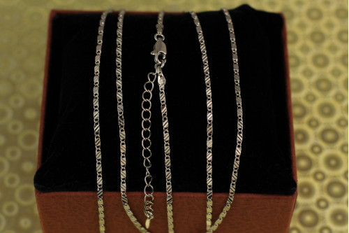 Ланцюг Xuping Jewelry злиток із косими полосками  45 см 2 мм сріблястий