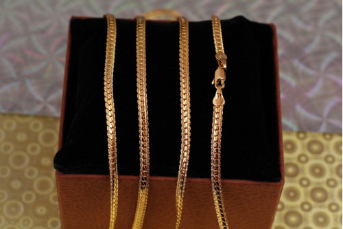 Ланцюг Xuping Jewelry Снейк з гранкою 50 см 4 мм золотистий