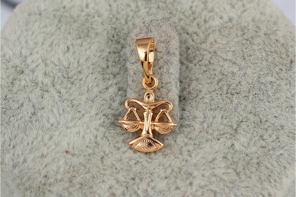 Кулон зодіак Xuping Jewelry терези 1,2 см золотистий