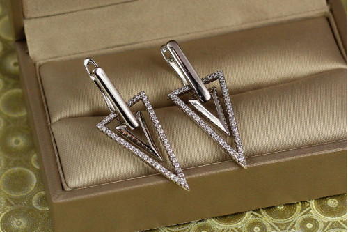 Сережки Xuping Jewelry подвійний спис 3,5 см сріблясті