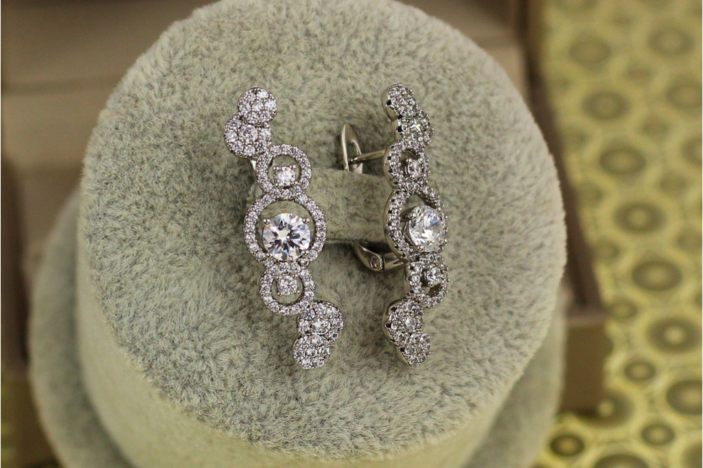 Сережки Xuping Jewelry Бульбашки 3 см сріблясті